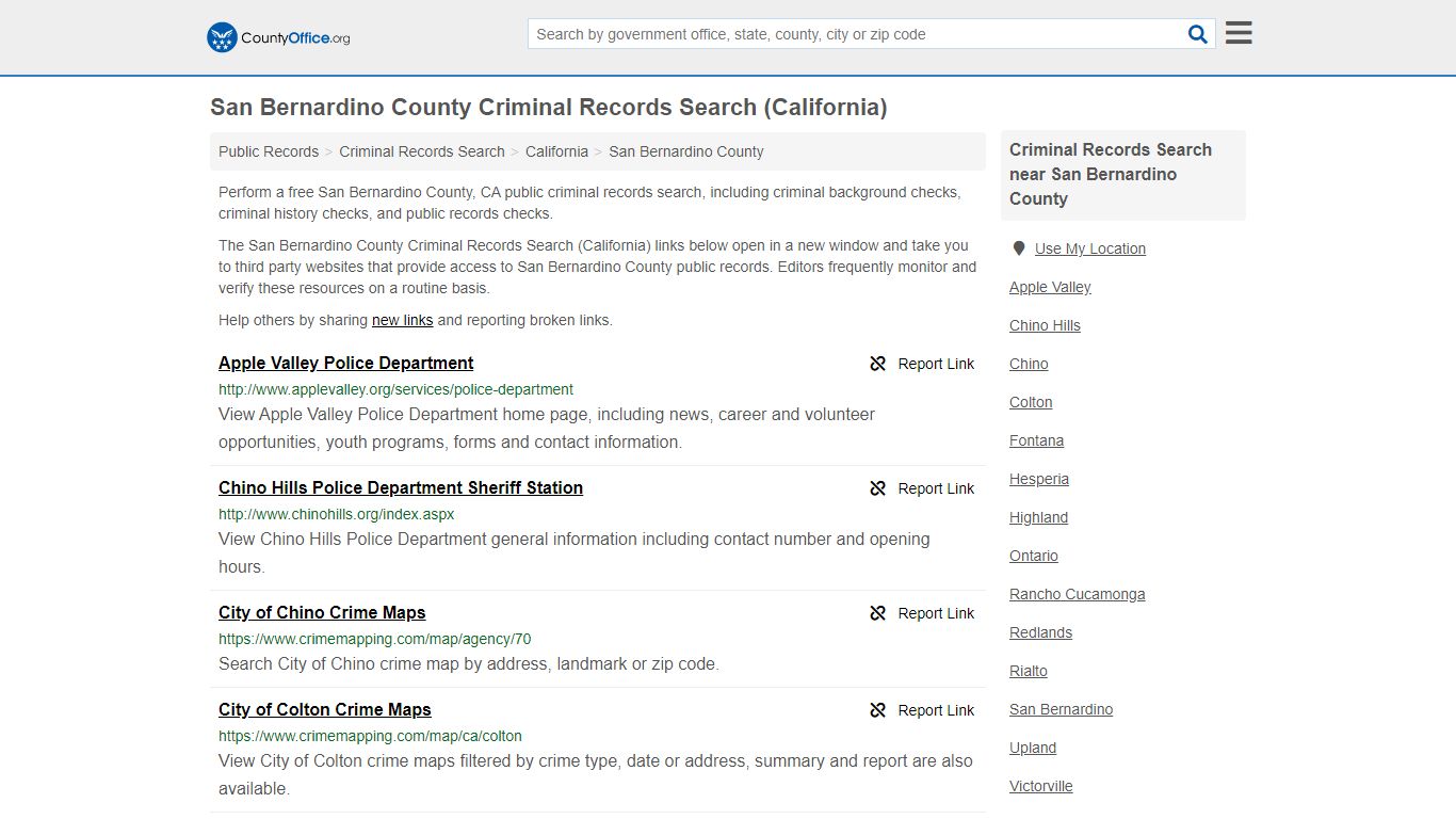 Criminal Records Search - San Bernardino County, CA ...